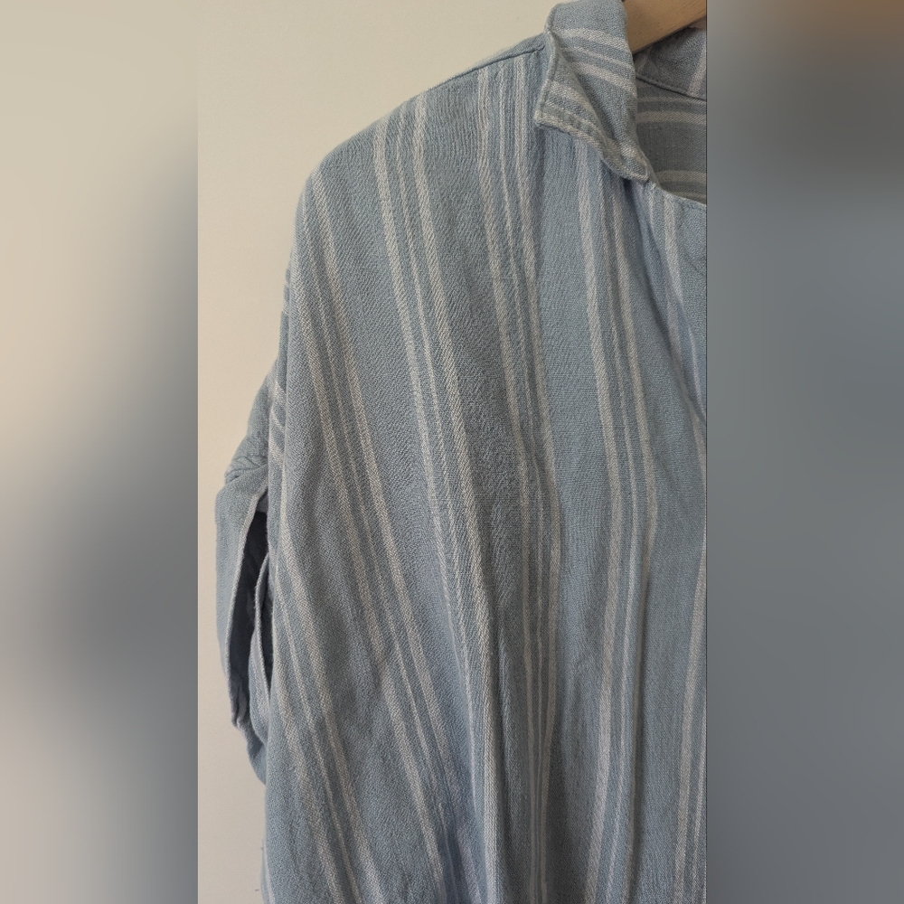 Thread & Supply Light Blue Striped Buttonless Blouse - Picture 5 of 10